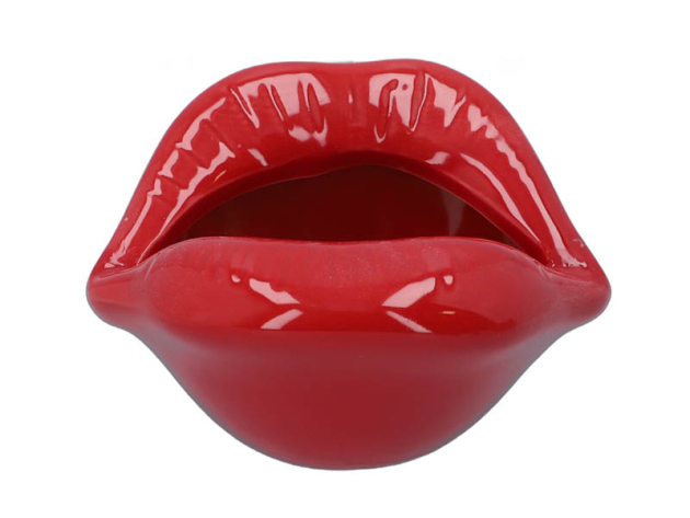 Aschenbecher "Lippen" rot