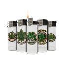 Elektrofeuerzeuge "Green Touch"; 5-fach sortiert; 50er Display