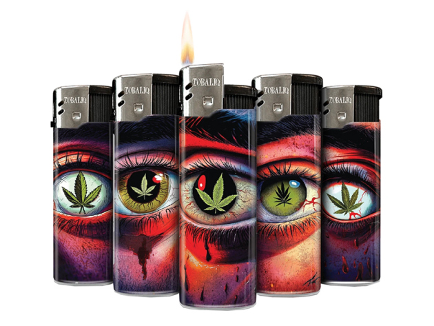 Elektrofeuerzeuge "High View"; 5-fach sortiert; 50er Display