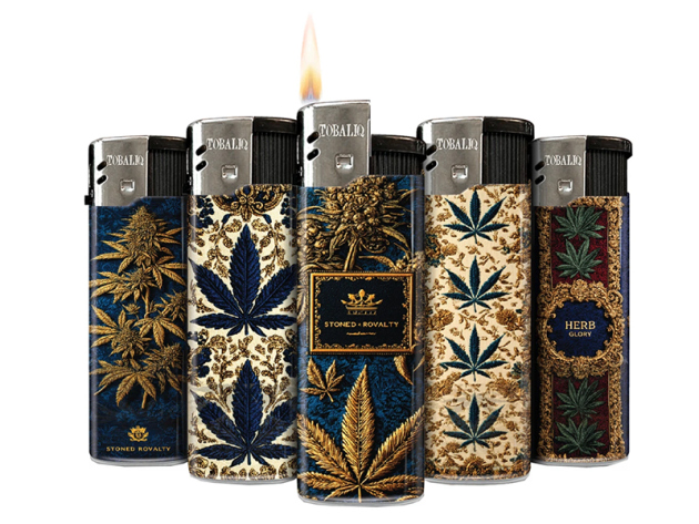 Elektrofeuerzeuge "Weed Style"; 5-fach sortiert; 50er Display