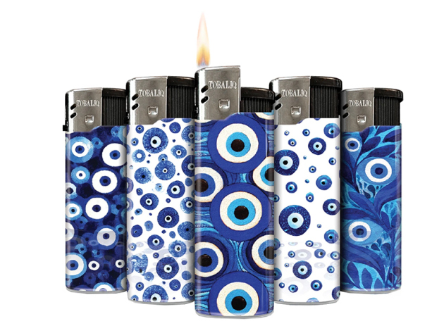 Elektrofeuerzeuge "Safe Eyes"; 5-fach sortiert; 50er Display