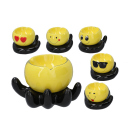 Aschenbecher "Lächeln auf der Hand" 6,5x7 cm, 5-fach sortiert, einzeln