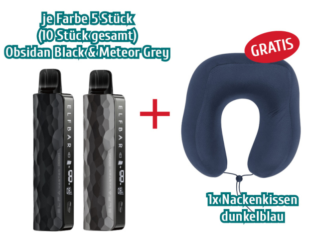 Aktion - 10 ELFBAR ELFA Master Limited Edition - je 5 Pro Farbe + 1 1x Nackennissen dunkelblau GRATIS