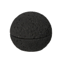 Aschenbecher "Stone Kugel", schwarz mit goldfarbenen  Metalleinsatz,  Ø 12 cm; H: 11 cm