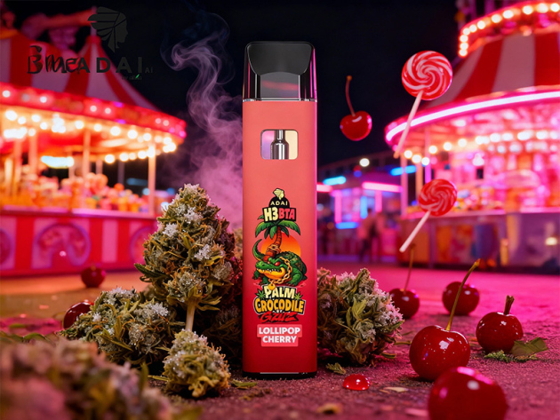 PALM Crocodile Vape - H3BTA - "Lollipop Cherry"  - 1ml   CRD