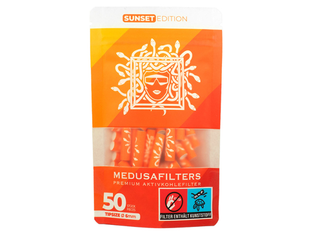 Medusafilters "Sunset Edition", Ø 60 mm, Aktivkohlefilter ; 50er Pack