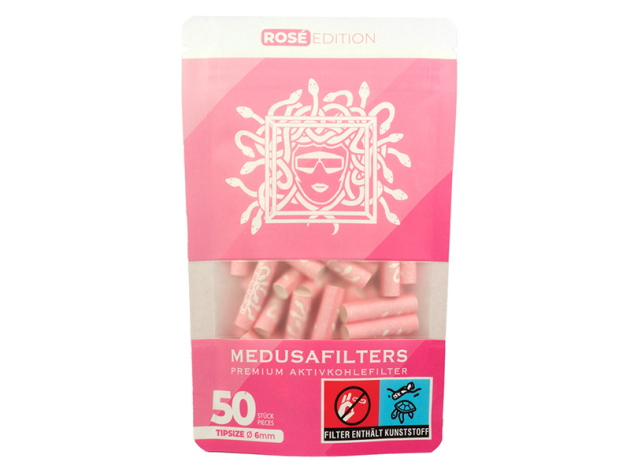 Medusafilters "Rosé Edition", Ø 60 mm, Aktivkohlefilter ; 50er Pack