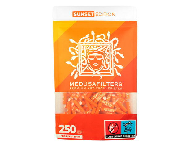 Medusafilters "Sunset Edition", Ø 60 mm, Aktivkohlefilter ;  250er Pack