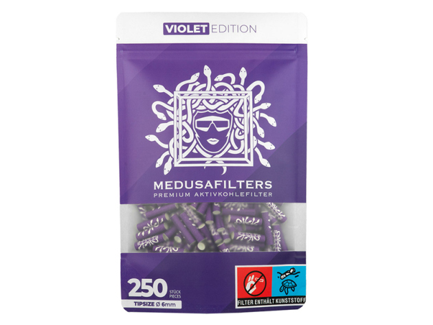 Medusafilters "Violet Edition", Ø 60 mm, Aktivkohlefilter ;  250er Pack