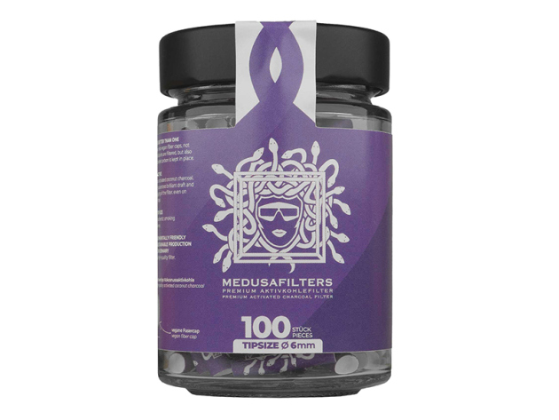 Medusafilters "Violet Edition", Ø 60 mm, Aktivkohlefilter ; 100er Glas