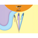 BIC -  4 Colours- Kugelschreiber "Pastell" ; 3-fach sortiert;  1 mm; nachfüllbar; 12er Pack