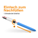 BIC - 4 Colours- Kugelschreiber "Original"; 0,4 mm; nachfüllbar; 12er Pack