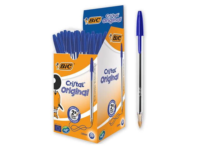 BIC - Kugelschreiber "Cristal", blau, 1 mm, 50er Pack