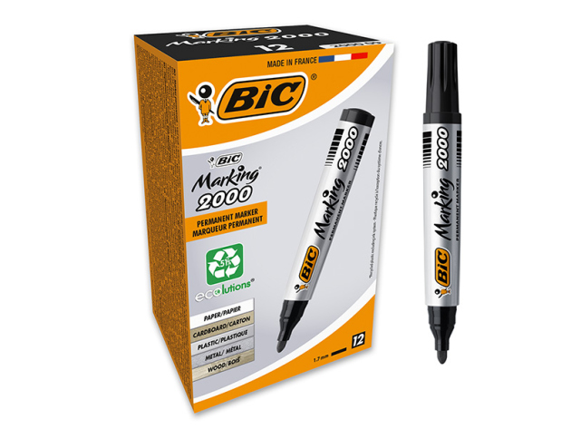 BIC - Edding Permanentmarker "Marking 2000" schwarz, 12er Pack