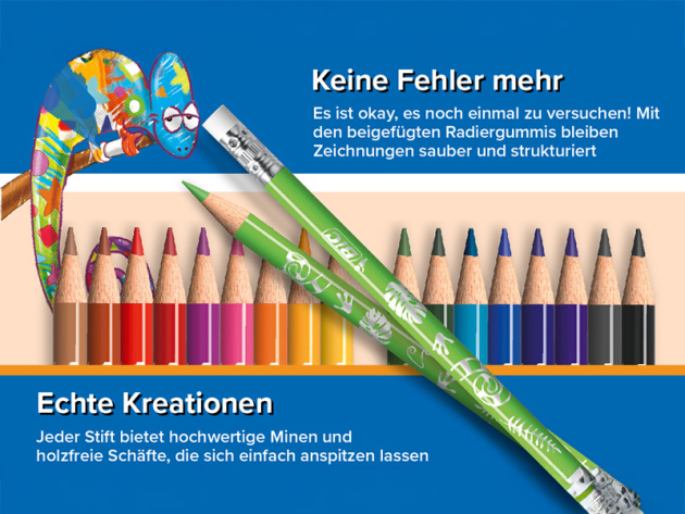 BIC - Buntstifte "Evolution radierbare Buntstifte", farbig sortiert, 24er Pack