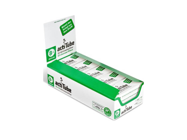 acti Tube Aktivkohle-Eindrehfilter 8mm REGULAR, 25x10 Pack