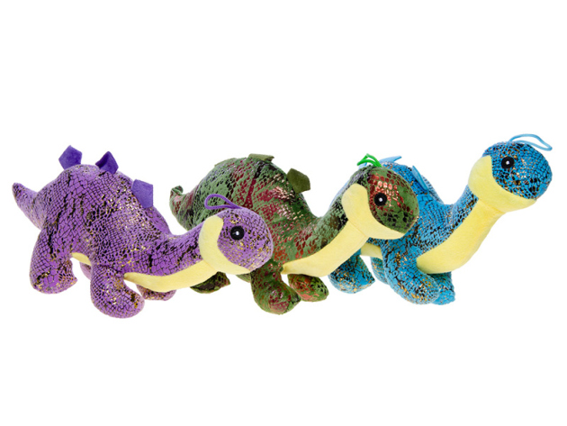 Plüsch "Glänzender Dinosaurier" M; 3-fach sortiert; 12 cm lang, einzeln