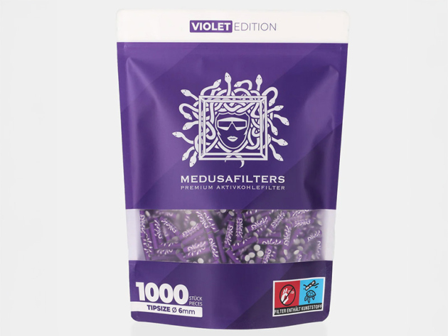 Medusafilters "Violet Edition", Ø 60 mm, Aktivkohlefilter ; 1000er Pack