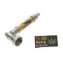 Metallpfeife "Weed" mit Sieben; 4-fach sort.; Länge 8,5 cm; 12er Display