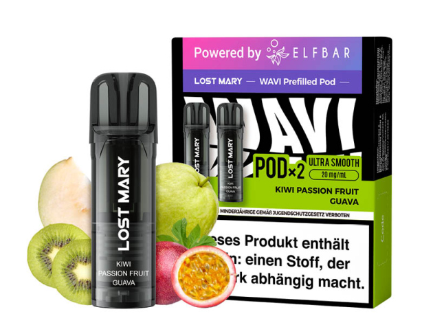 Lost Mary WAVI Prefilled Pod - Kiwi Passion Fruit Guava (Kiwi, Passionsfrucht, Guave) - 20mg