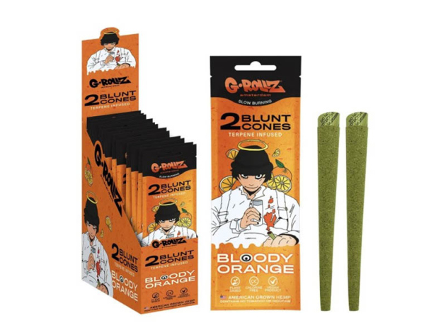G-ROLLZ Banksys Graffiti "Bloody Orange" Pre-Rolled Hemp Wraps (2x12 Wraps)