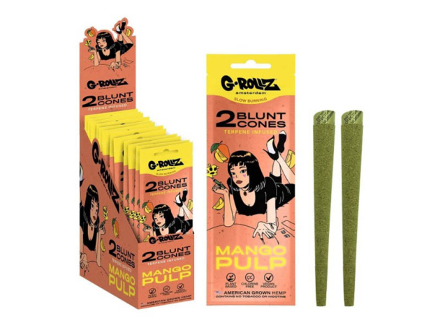 G-ROLLZ Banksys Graffiti "Mango Pulp" Pre-Rolled Hemp Wraps (2x12 Wraps)