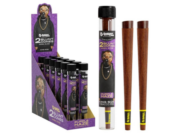 G-ROLLZ "Purple Haze" Terpene-Infused Herbal Blunt (2x12 Cones)