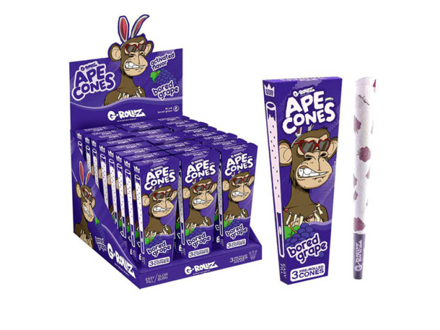 G-ROLLZ Ape Cones "Bored Grape" 3er Pre-Rolled Cone (3x24 Kegel)