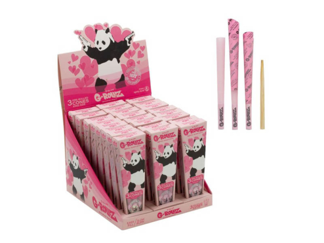 G-ROLLZ "Panda Gunnin" Pink, Banksy Graffiti – 3 KS-Kegel (3x24)