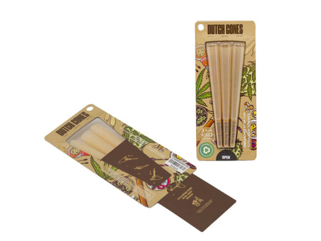 Dutch Cones "Unbleached" Brown King Size Pre-Rolled Cones (3er)