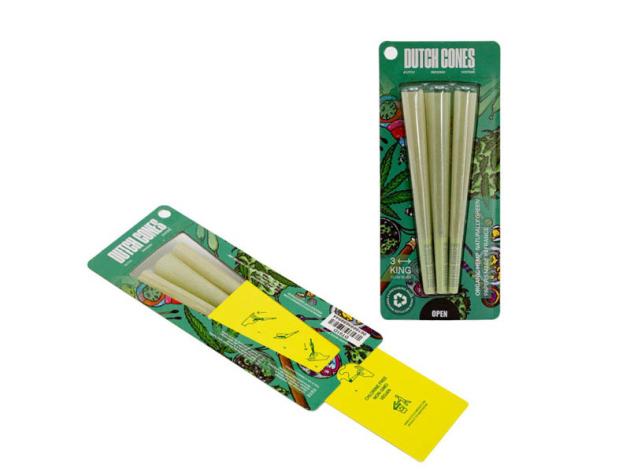 Dutch Cones "Unbleached" Green King Size Pre-Rolled Cones (3er)
