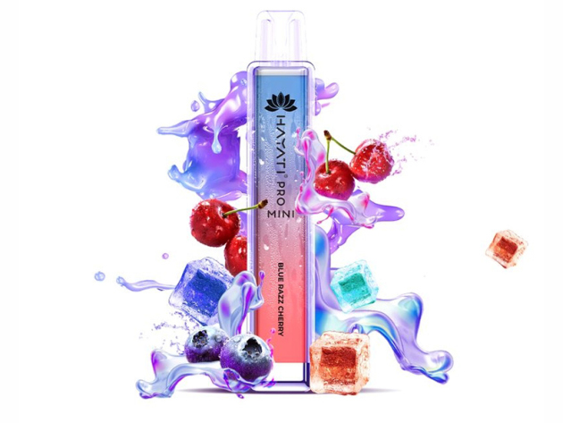 Hayati Pro Mini 800 - Blue Razz Cherry (Himbeere, Kirsche) - Vape - 20mg - 800 Züge