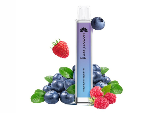 Hayati Pro Mini 800 - Blueberry Raspberry (Blaubeere, Himbeere) - Vape - 20mg - 800 Züge