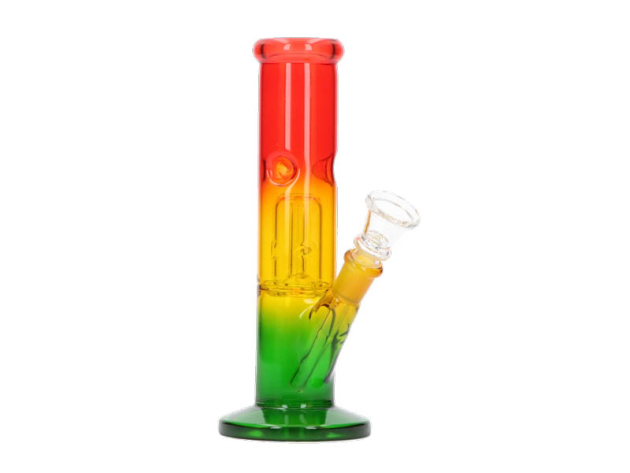 Glasbong "Rasta" Ice+Percolator Zylinder., Glaschillum, Höhe 20cm