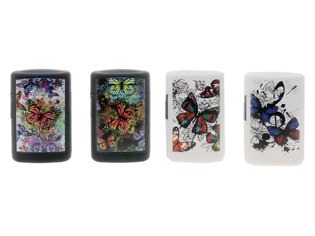 Sturmfeuerzeuge "Schmetterlinge", Jetflamme, 20er Display