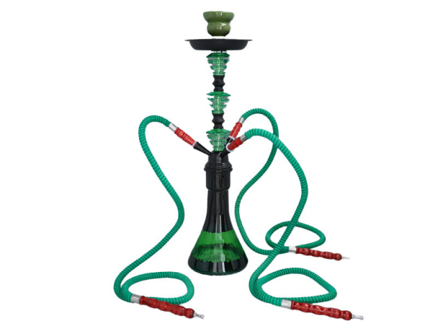 Shisha "Eldoro" grün-schwarz matt, 54 cm, 3 Schläuche