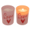 Kerze im Glas "Love" 6,5 x 5 cm, 4-farbig sortiert, 12er Display