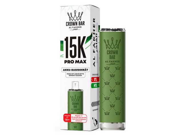 Al Fakher 15K PRO MAX Basisgerät - Green (Grün) - 900 mAh