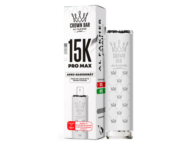 Al Fakher 15K PRO MAX Basisgerät  - White (Weiß) - 900 mAh