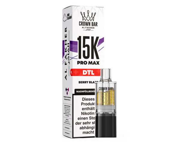 Al Fakher 15K PRO MAX Pod - Berry Blast (Himbeer-, Erdbeer-, Brombeer- u. Blaubeeraromen) - 6 mg - 15.000 Züge