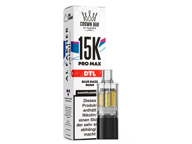 Al Fakher 15K PRO MAX Pod - Blue Razz Rush (Blaubeere und spritz. Himbeere) - 6 mg - 15.000 Züge