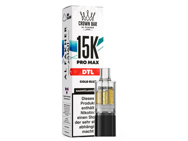 Al Fakher 15K PRO MAX Pod - Cold Blue (Menthol-Frucht. Frische) - 6 mg - 15.000 Züge