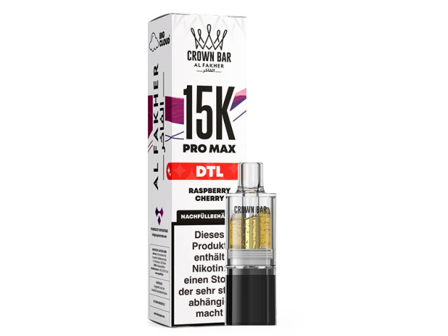 Al Fakher 15K PRO MAX Pod - Raspberry Cherry (Himbeeren, Kirsche)  - 6 mg - 15.000 Züge