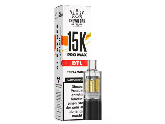 Al Fakher 15K PRO MAX Pod - Triple Mango (Dreifache Mango-Power) - 6 mg - 15.000 Züge