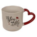 Becher aus Porzellan "Love" mit Henkel in Herzform; UVP 4,95 €