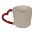 Becher aus Porzellan "Love" mit Henkel in Herzform; UVP 4,95 €