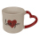 Becher aus Porzellan "Love" mit Henkel in Herzform; UVP 4,95 €
