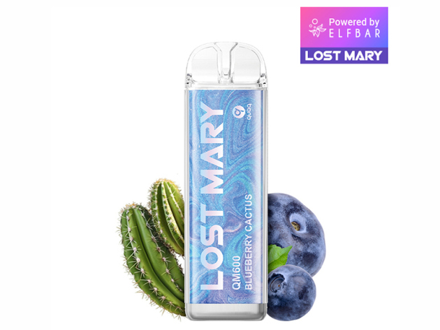 Lost Mary QM600 Crystal Edition - Blueberry Cactus (Blaubeere, Kaktus) - Vape - 20mg - 600 Züge