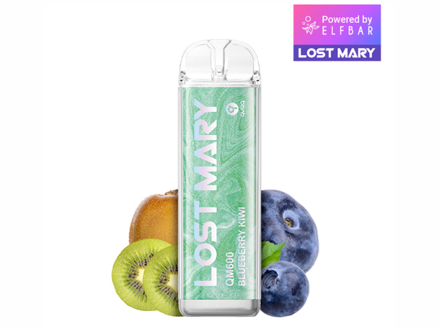 Lost Mary QM600 Crystal Edition- Blueberry Kiwi (Blaubeere, Kiwi) - Vape - 20mg - 600 Züge