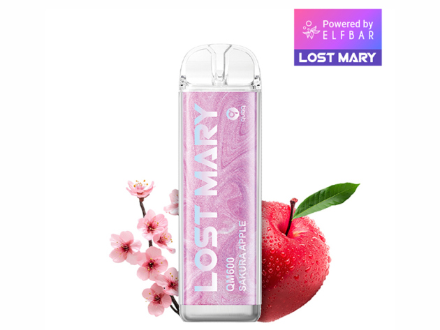 Lost Mary QM600 Crystal Edition - Sakura Apple (Kirschblüte, Apfel) - Vape - 20mg - 600 Züge